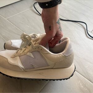 New Balance Cream and White Sneakers